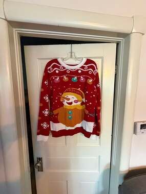 followme Red Snowman Ugly Christmas Sweater with LED Lights